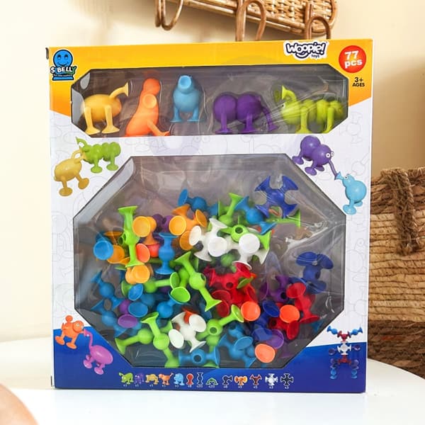 WOOPIE byggeklodser med sugekopper – Crazy Animals