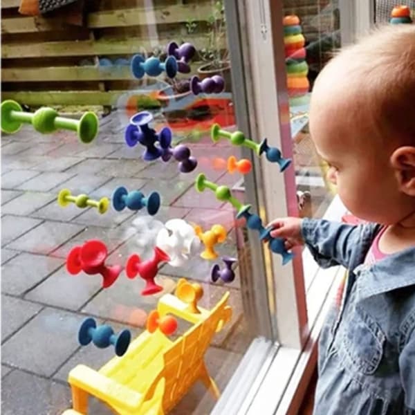 WOOPIE byggeklodser med sugekopper – Crazy Animals