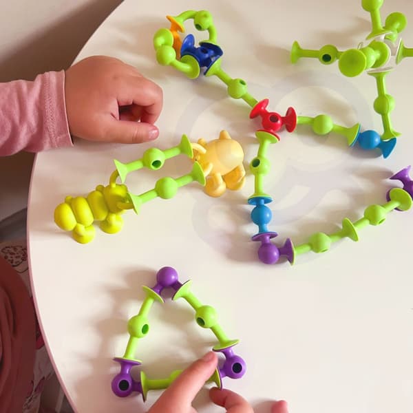 WOOPIE byggeklodser med sugekopper – Crazy Animals