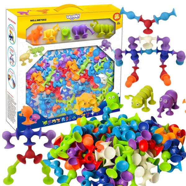 WOOPIE byggeklodser med sugekopper – Crazy Animals