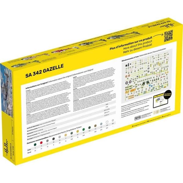 HELLER 80486 modellsats - Flyg - SA 342 GAZELLE helikopter - 57 delar