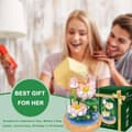 Miniatyrbillede 5 af 6: OBOSOE Pink Lotus Building Block Bouquet – Evig komposit dekoration til piger