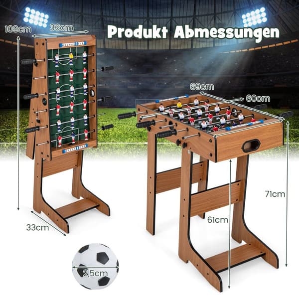 Bordsspel Fotboll, 33x36x109 cm, Naturalfärgad
