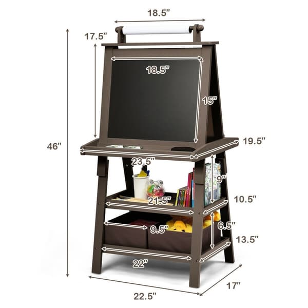 Opbevaring Kunst Staffeli, 23,5x19,5x46 tommer, Hvid