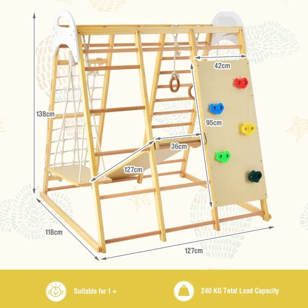 Træ Jungle Gym Legeplads, 127x118x138 cm, Naturlig