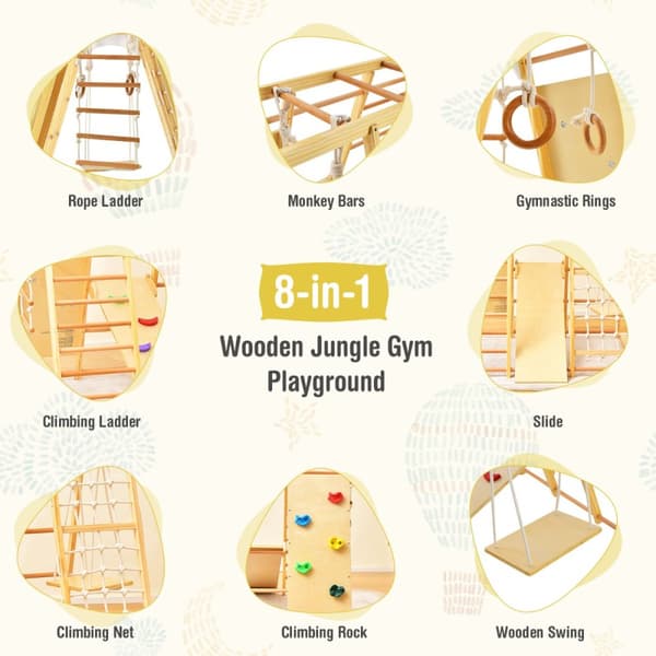 Træ Jungle Gym Legeplads, 127x118x138 cm, Naturlig