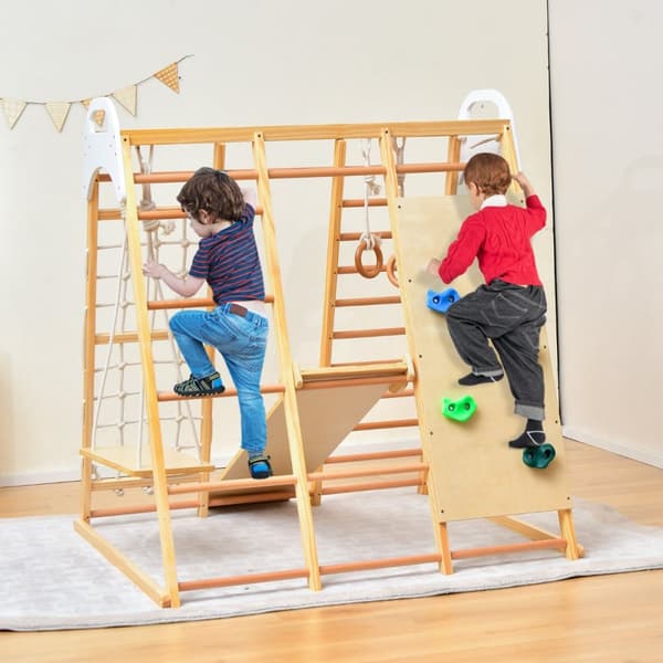 Træ Jungle Gym Legeplads, 127x118x138 cm, Naturlig