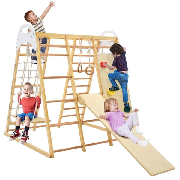 Træ Jungle Gym Legeplads, 127x118x138 cm, Naturlig