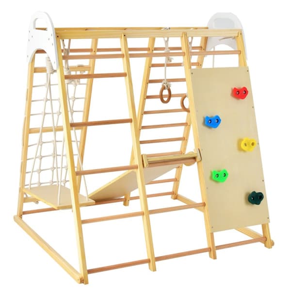 Træ Jungle Gym Legeplads, 127x118x138 cm, Naturlig