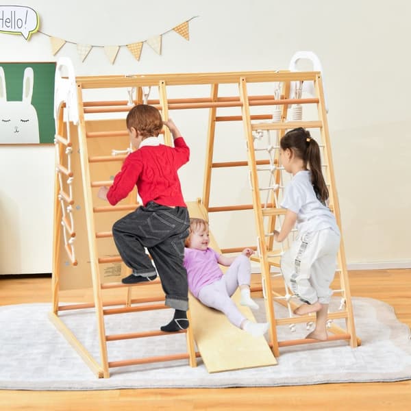 Træ Jungle Gym Legeplads, 127x118x138 cm, Naturlig