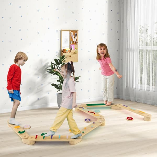 Balansbalk set, 58x9.5x3 cm, Multifärgad