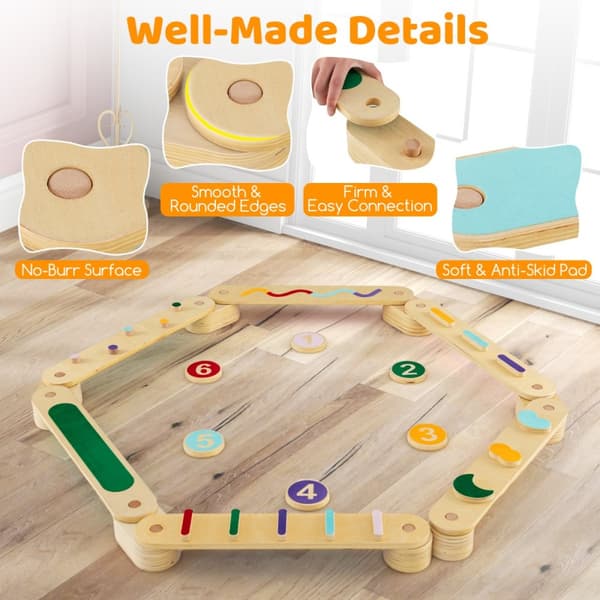 Balansbalk set, 58x9.5x3 cm, Multifärgad