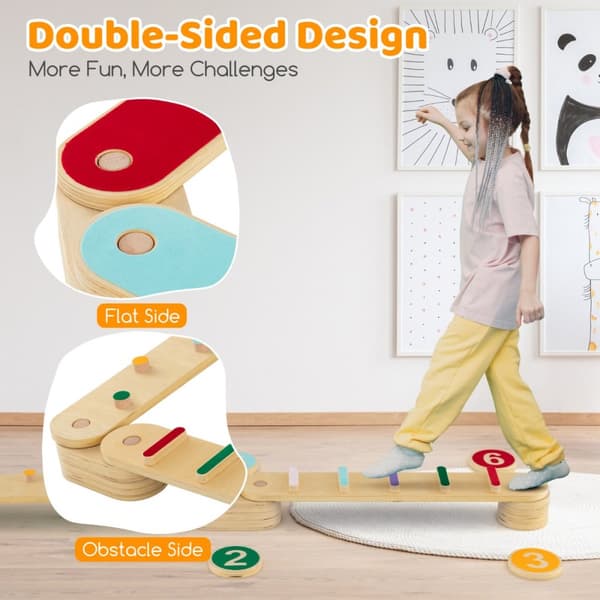 Balansbalk set, 58x9.5x3 cm, Multifärgad