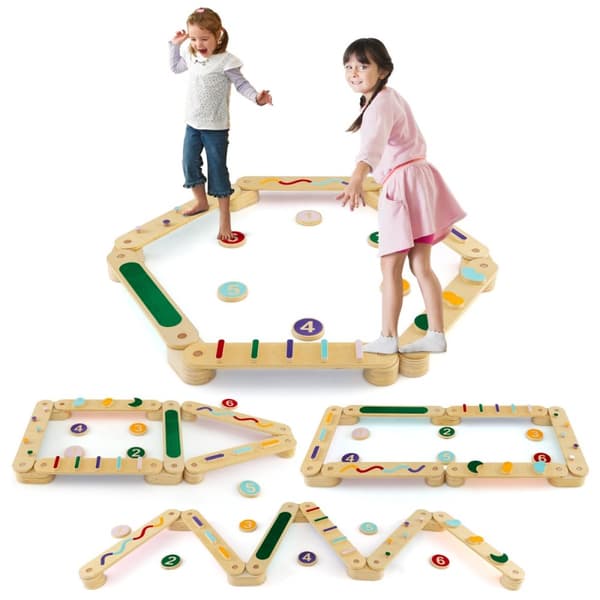 Balansbalk set, 58x9.5x3 cm, Multifärgad