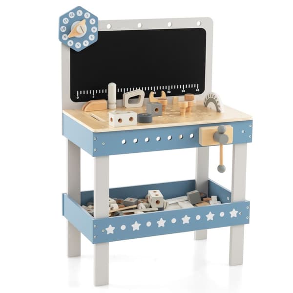 Barns Leksaksverktygsbänk Set, 19,5x11,5x28,5 tum, Blå