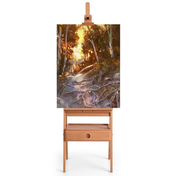 Konstnärsstaffli, 17x16.5x59.5-76.5 tum, Naturträ