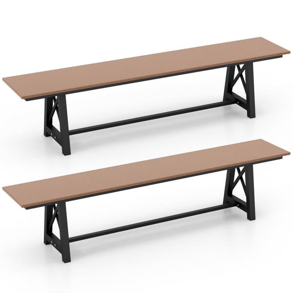 Utomhusbänk, 72x14x16 tum, Brun och Svart
