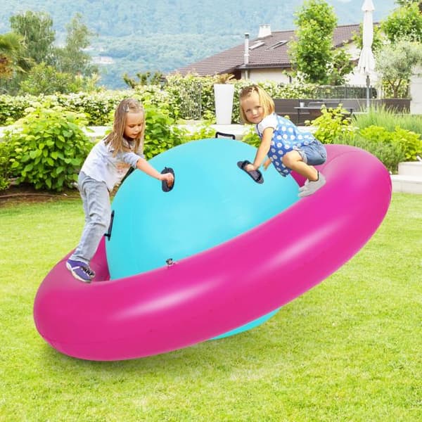 Oppustelig Dome Rocker Bouncer, 227x117 cm, Pink/Green