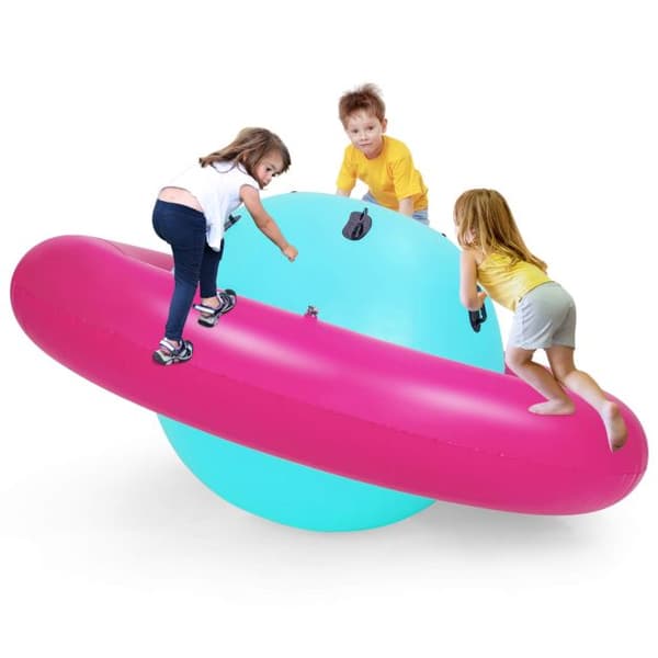 Oppustelig Dome Rocker Bouncer, 227x117 cm, Pink/Green
