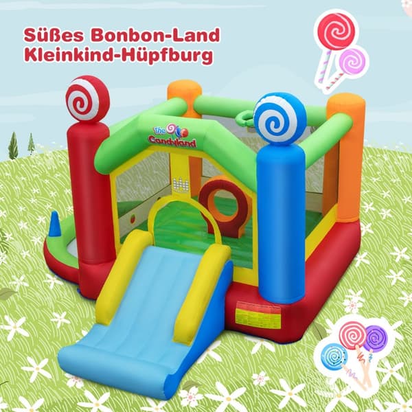 Hoppeborg, Candyland Hoppehus, 385x355x245 cm, Multifarvet