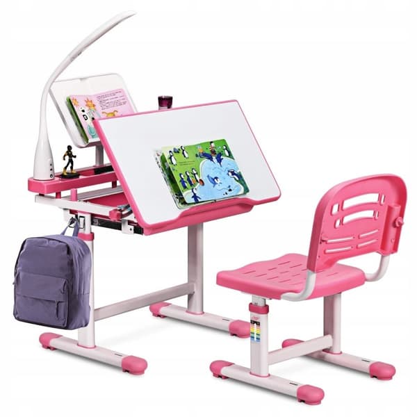 Skolebord med stol, 38x42 cm