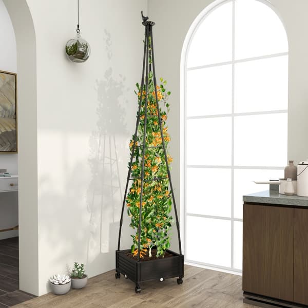 Haveobelisk, 16x16x81 cm, Sort