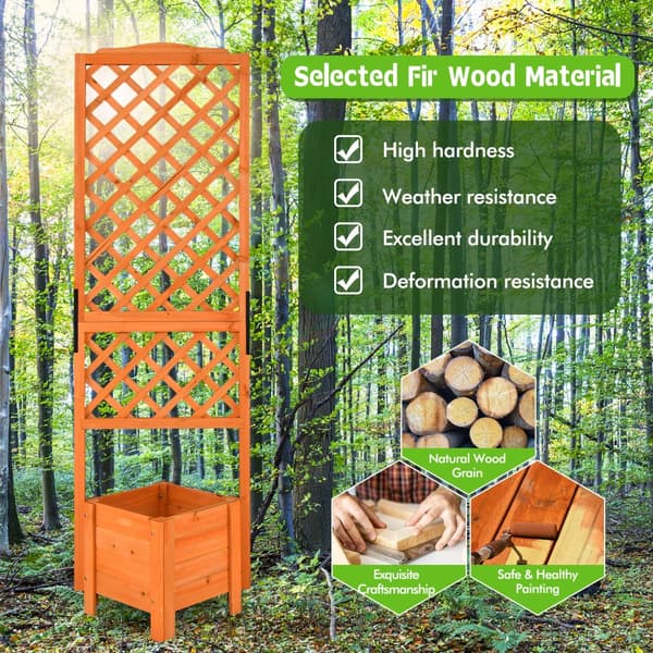 Forhøjet højbed, 21,5x20,5x71 tommer, Orange