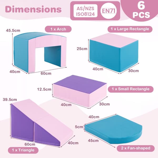 Skumklätterblock, 40x30x25 cm, Lila Rosa