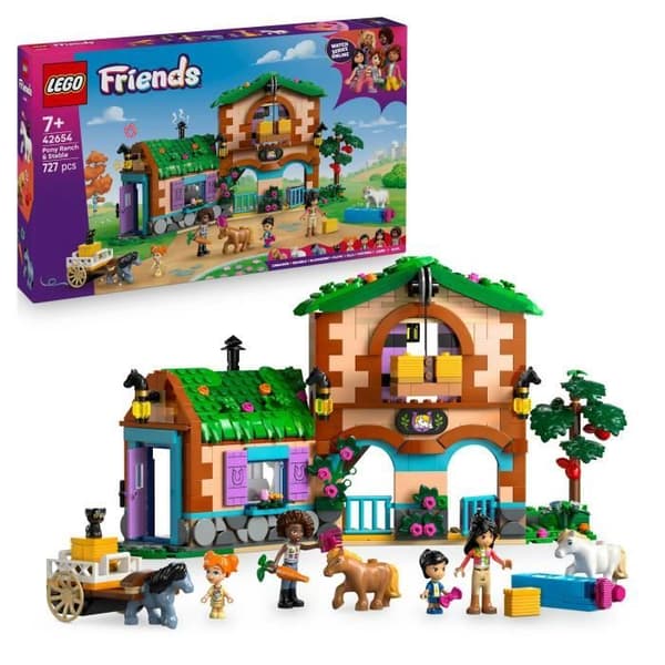 LEGO Friends 42654 Ponnyranch och stall - Byggset för flickor 7 år