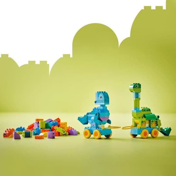 LEGO DUPLO Min Stad 10451 Dinosaurier på Hjul 3-i-1 - Tidigt lärandespel för 3-åringar