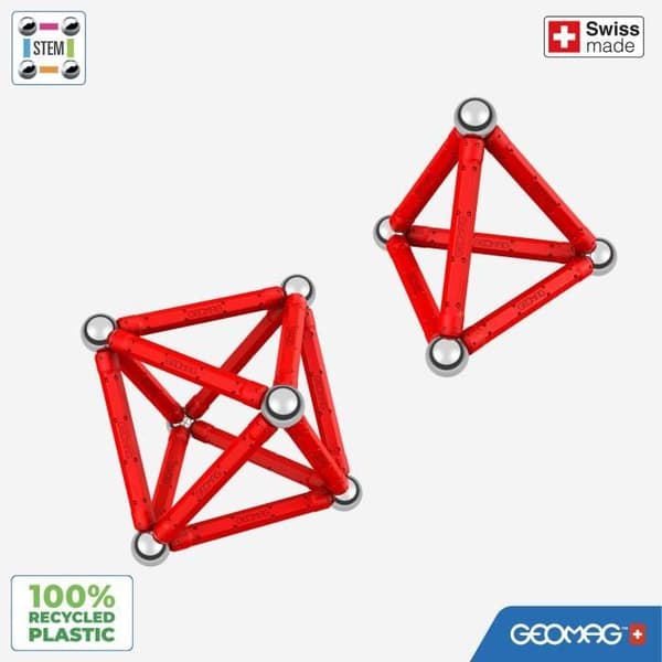 Magnetiskt byggset - GEOMAG - Klassisk återvunnen magnetisk geometri 24 delar - Geometri - 3D - Pedagogisk