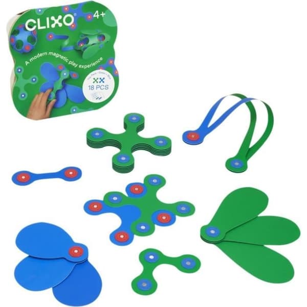 Magnetiskt byggset - GIPSY TOYS - Itsy CLIXO - 18 delar - Blå/grön - Från 4 år