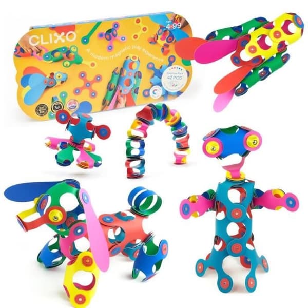 Magnetiskt byggset - GIPSY TOYS - Regnbågspaket CLIXO - 42 delar - Från 4 år - Miljövänligt