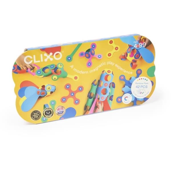 Magnetiskt byggset - GIPSY TOYS - Regnbågspaket CLIXO - 42 delar - Från 4 år - Miljövänligt
