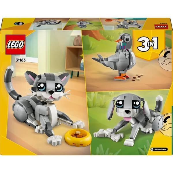 LEGO Creator 31163 3-i-1 The Playful Cat - Byggspel för flickor från 8 år och uppåt