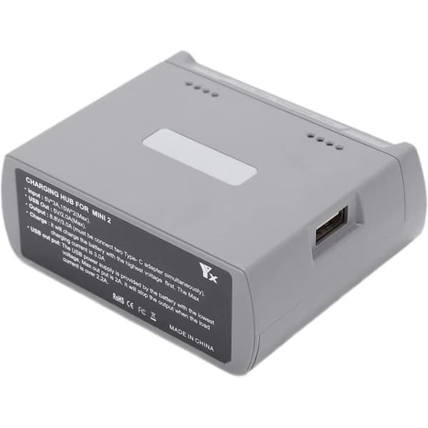 Laddare Drone - YUNIQUE FRANCE - DJI Mini 2/SE - 2 Batterier - USB-C