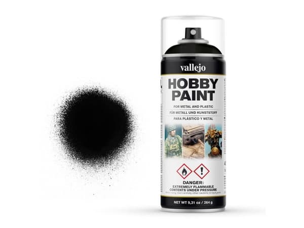 Vallejo 28.012, Svart, Sprayfärg, Vätska, 400 ml, 1 styck