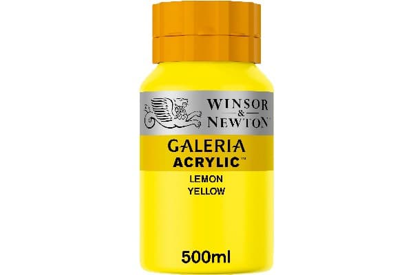 Winsor &amp; Newton Gallery Acrylic, 500 ml, Gul, Flaske