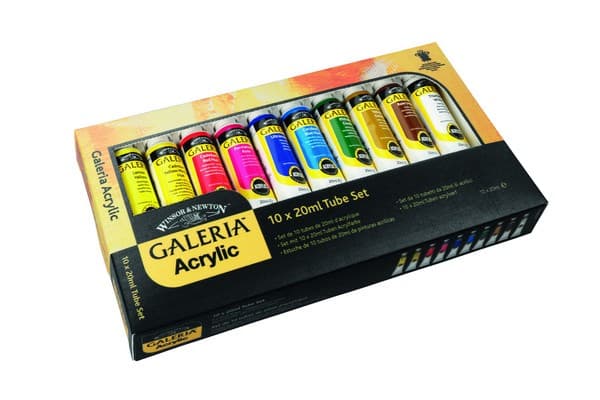 W&N Galeria Akryl sortiment av akrylfarger, 10 x 20ml