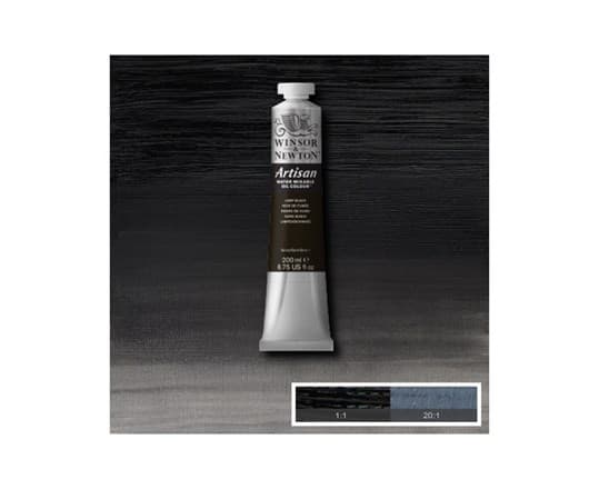 Artisan water mix oil 200ml lamp black 337