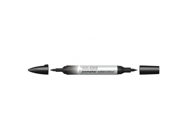 Winsor & Newton 0201337, Musta, Valikoidut värit, Lamp Black, Ohut/medium, Leveä/terävä kärki, Pyöreä
