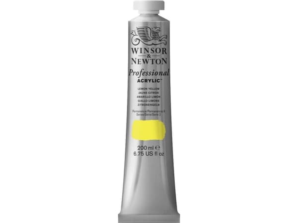 Winsor & Newton Professional Acrylic, 200 ml, Gult, Rør