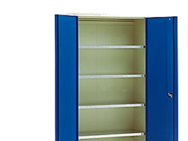 Blika Materialeskab MS-1 - Længde 2 meter, med 4 galv hylder - RAL 7035-5017