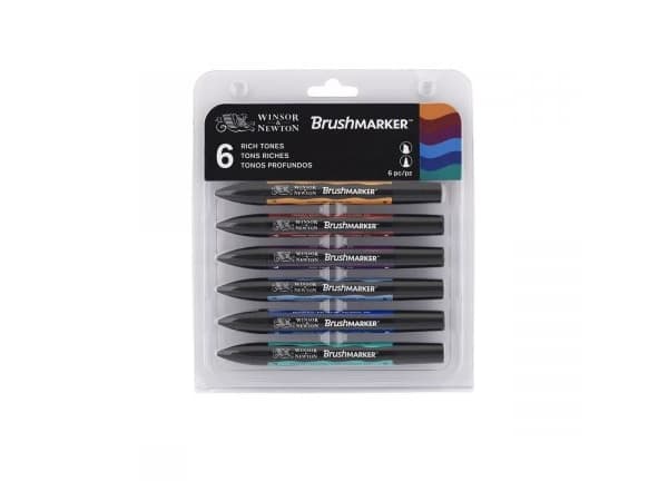 Winsor & Newton 0290034, Valikoidut värit, Monivärinen, 6 väriä, Multi, Taltta-/harjapää, Pyöreä