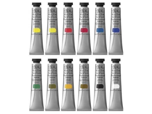 Winsor & Newton 5012572013321, 20 ml, Svart, Blå, Brun, Grön, Rosa, Röd, Vit, Gul, Rör