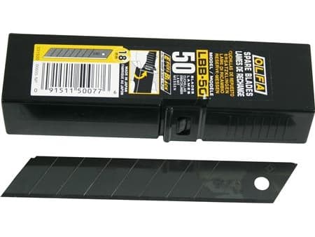 OLFA Bræk-af-knivblad sorte 18mm50 stk bræk-af-blade i hylster