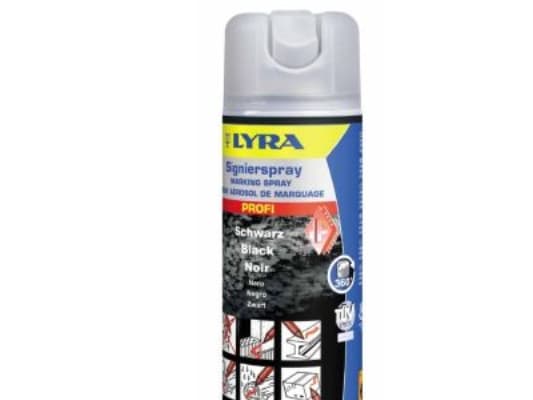 Lyra merkespray svart - 500 ml. (4180) - UN 1950 Aerosoler, brannfarlige 2.1.