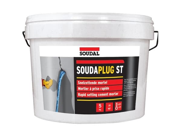 Soudaplug lynmørtel 1kg. Hurtigthærdende cement for øjeblikkelig lukning af utætheder i beton og murværk