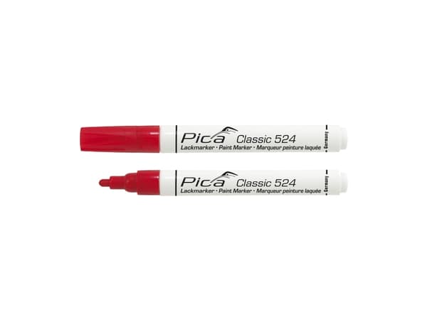 Pica mærkepen rød - Classic Industry paint marker m/rund spids 2-4 mm