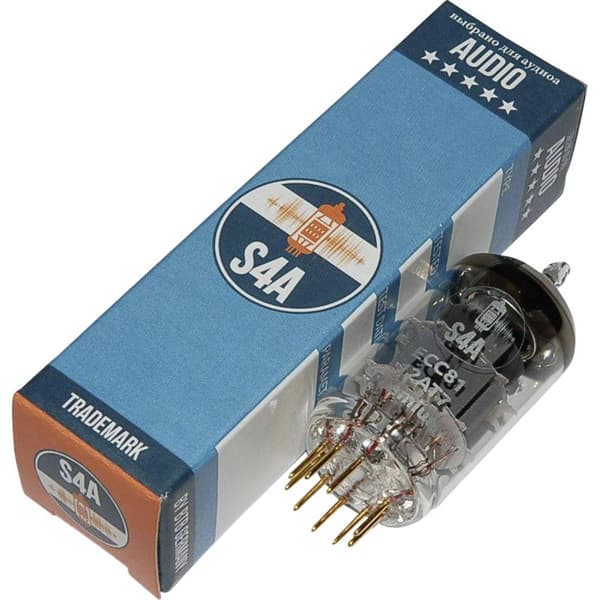 BTB Vertrieb ECC81 S4A Premium Elektronrör Utvalt för Audio & Studio Dubbeltriod Antal poler: 9 Sockel: Noval Innehåll
